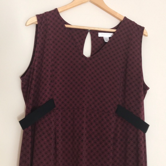 Motherhood Maternity Midi Dress Burgundy SZ Large - Picture 3 of 16